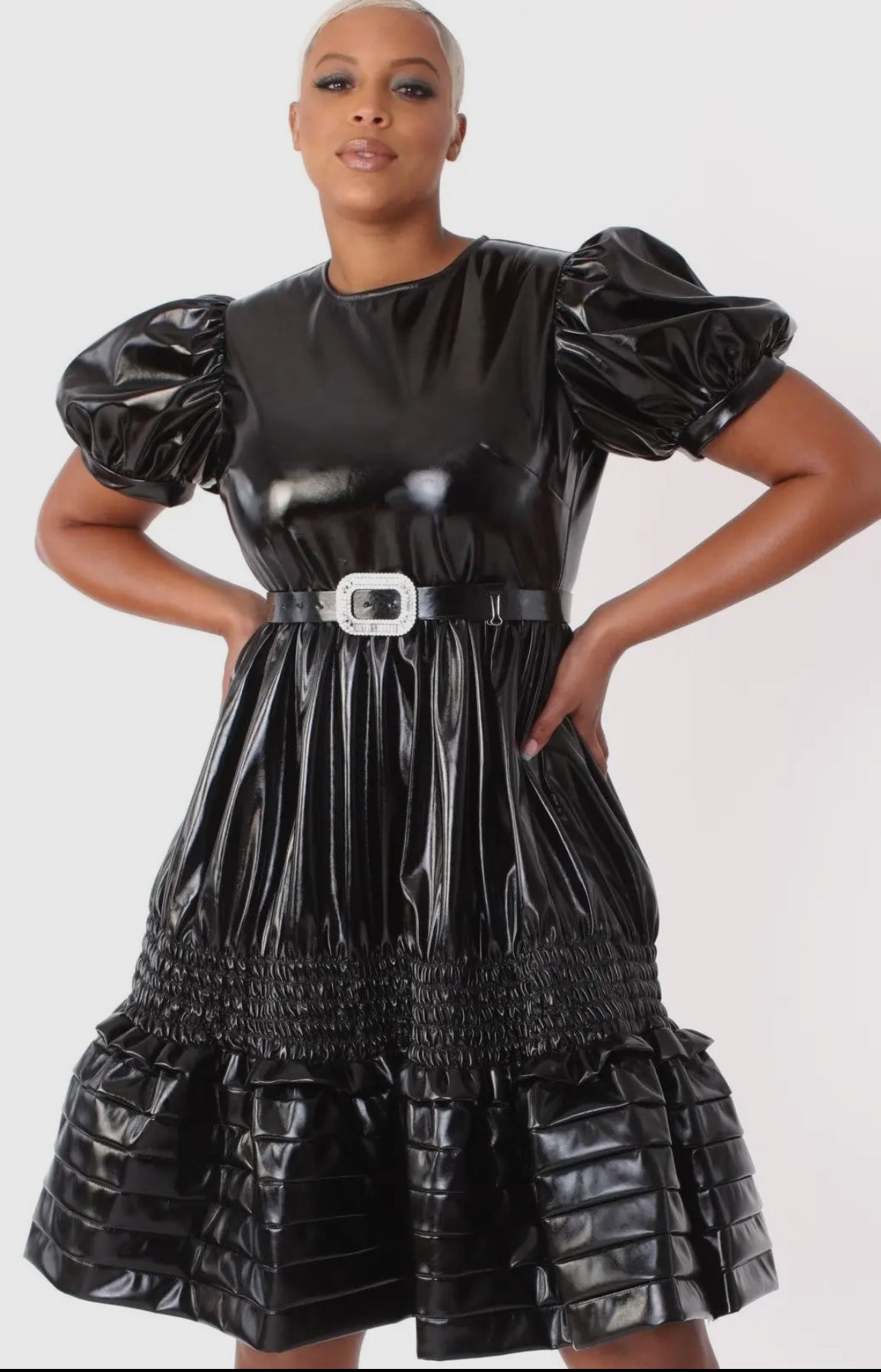 High Gloss Leather Dress-81830