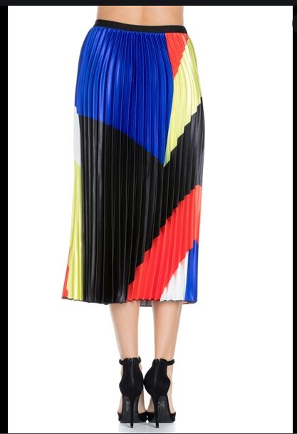 Capriana Couture Multi Color Pleated Skirt