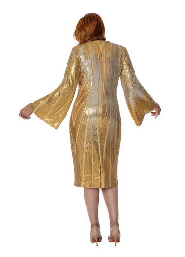 Dorinda Clark Cole Style 310131 Gold Sequin Dress