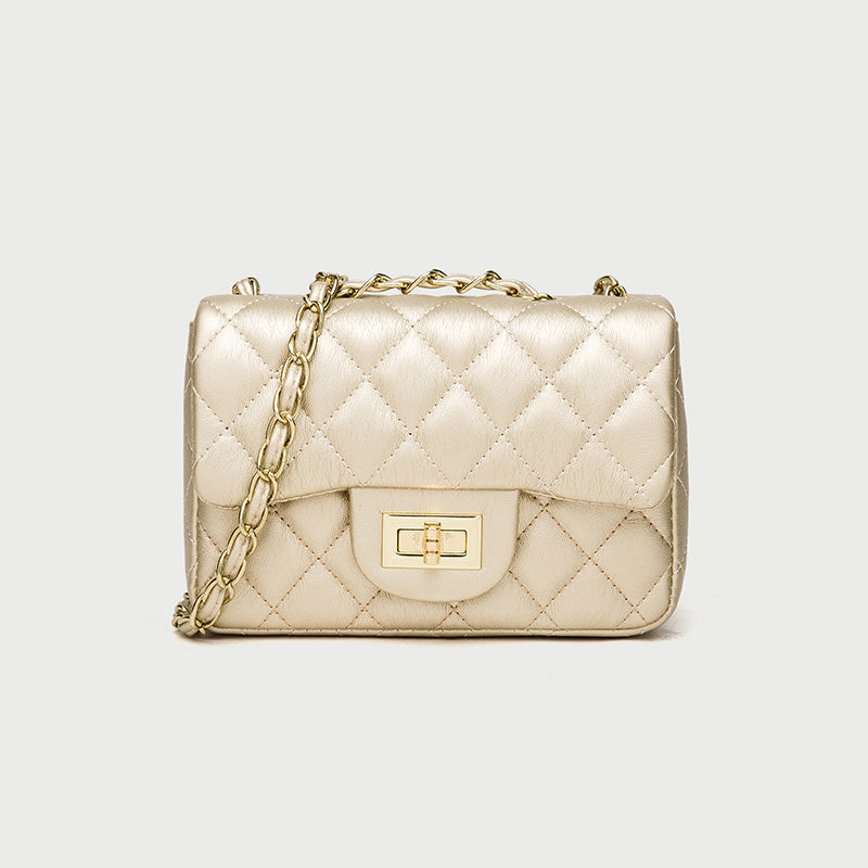 Mini Crossbody Clutch Purse Women Handbag Gold Chain Small Square