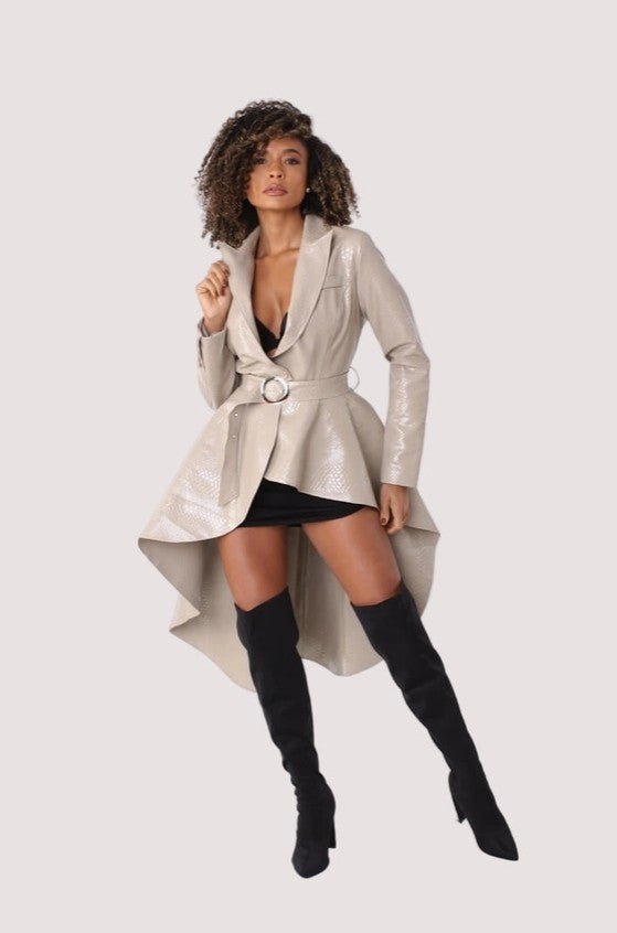 For Her High-Low Belted Coat  Style 82055