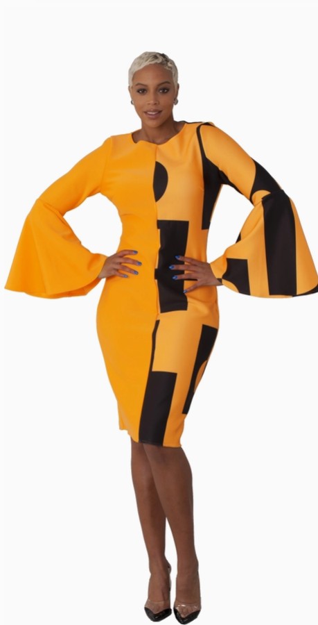 HALF BODY SOLID & HALF PRING DRESS  - 82062