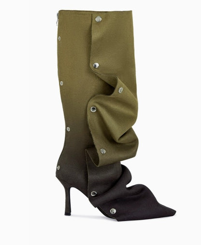 Azalea Wang IMOGINE-BLACK ADJUSTABLE POINTED TOE BOOT