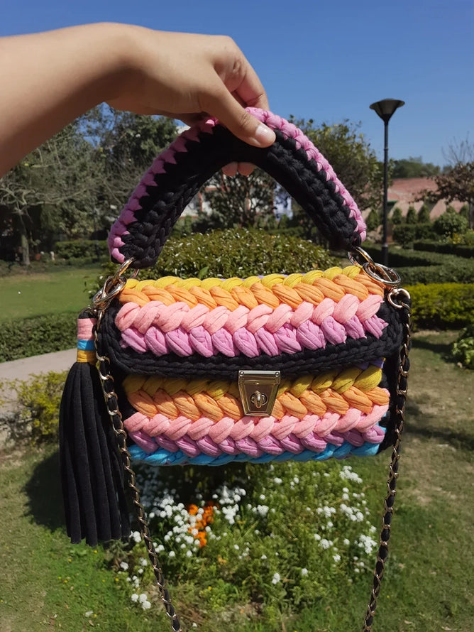 Handmade Multicolor Crochet Bag