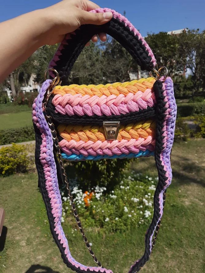 Handmade Multicolor Crochet Bag
