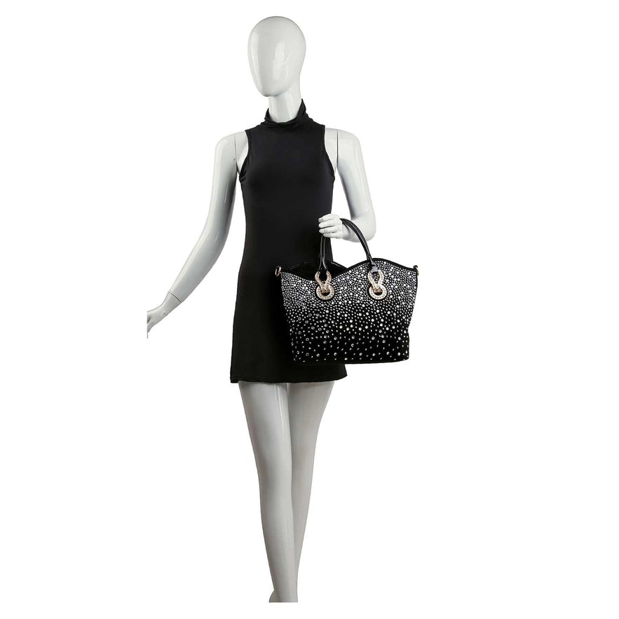 RHINESTONE OMBRÉ DESIGN ELEGANT TOTE