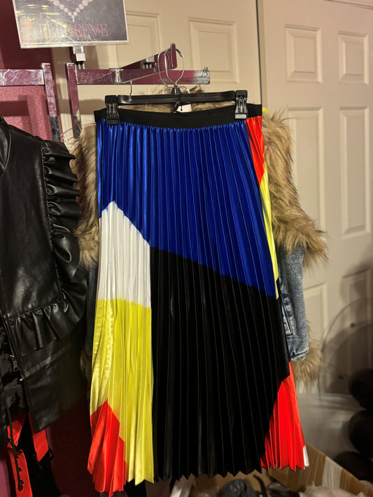 Capriana Couture Multi Color Pleated Skirt