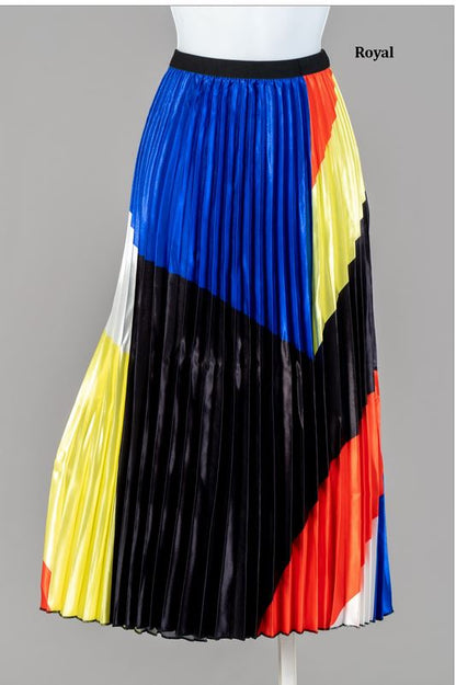 Capriana Couture Multi Color Pleated Skirt