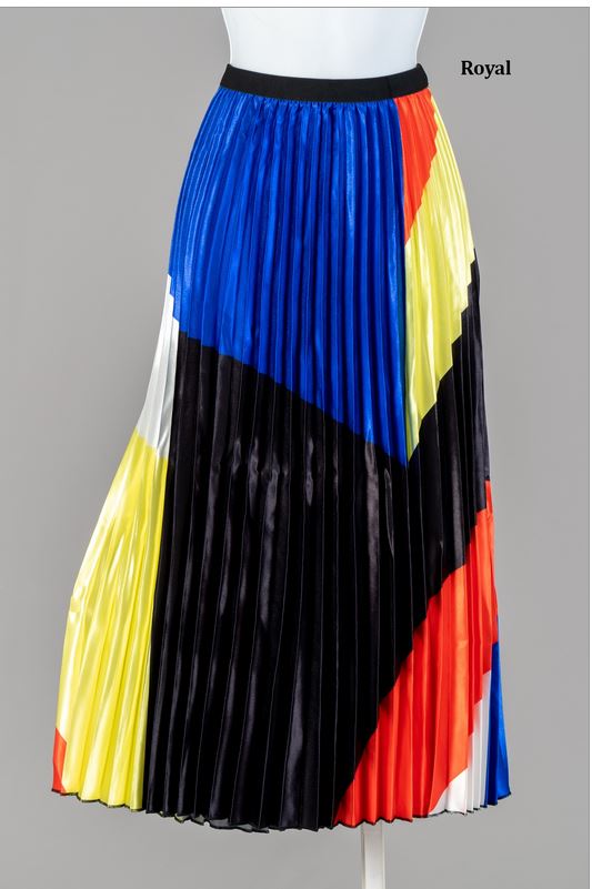 Capriana Couture Multi Color Pleated Skirt