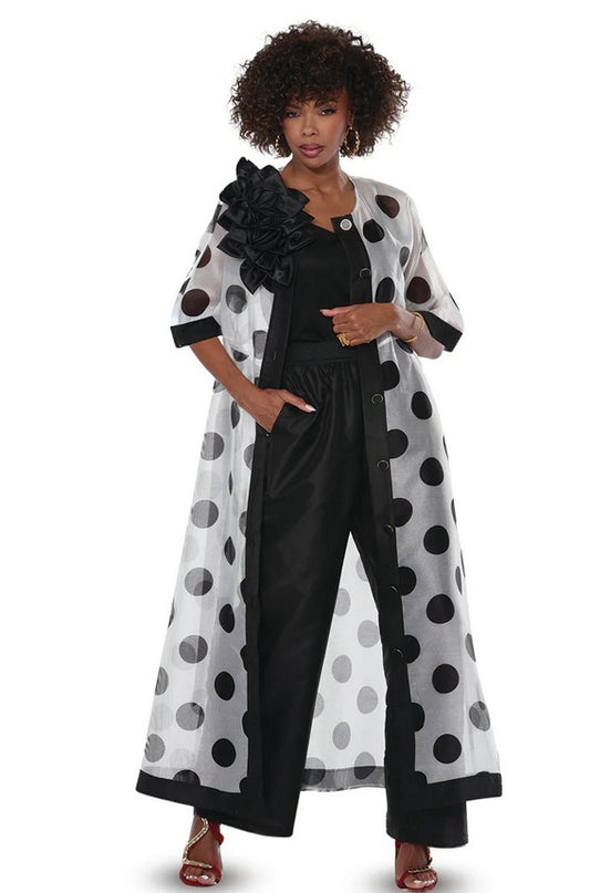 Love The Queen Style 17591 3PC Duster, Cami & Pant Set