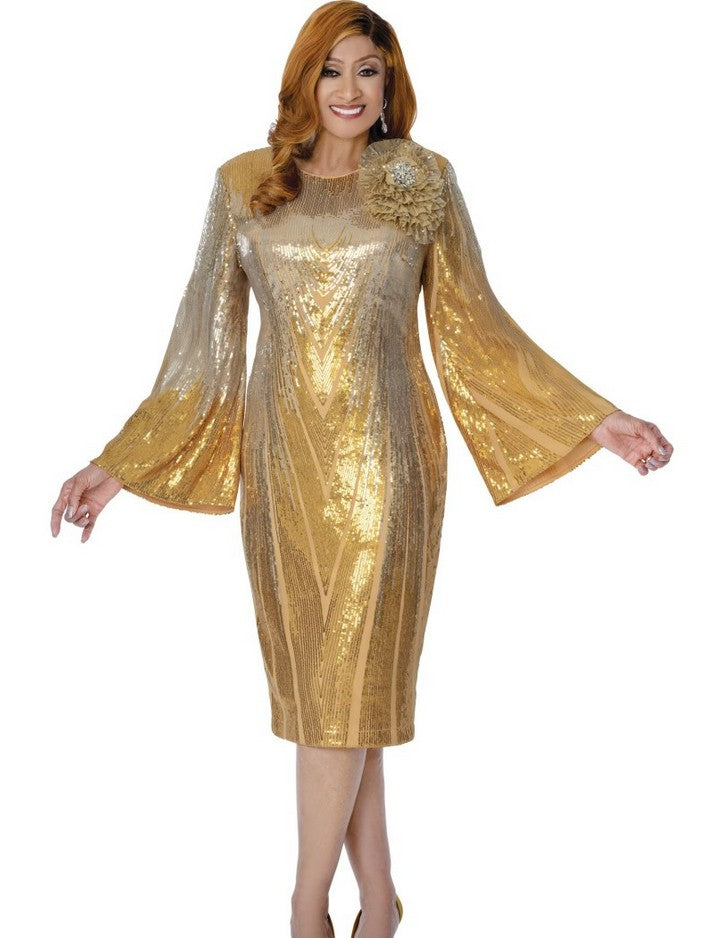 Dorinda Clark Cole Style 310131   Gold Sequin Dress