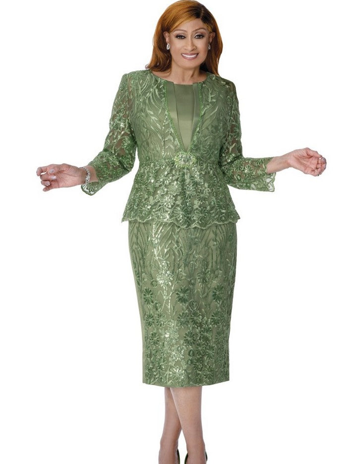 Dorinda Clark Cole 3PC Lace Skirt Suit