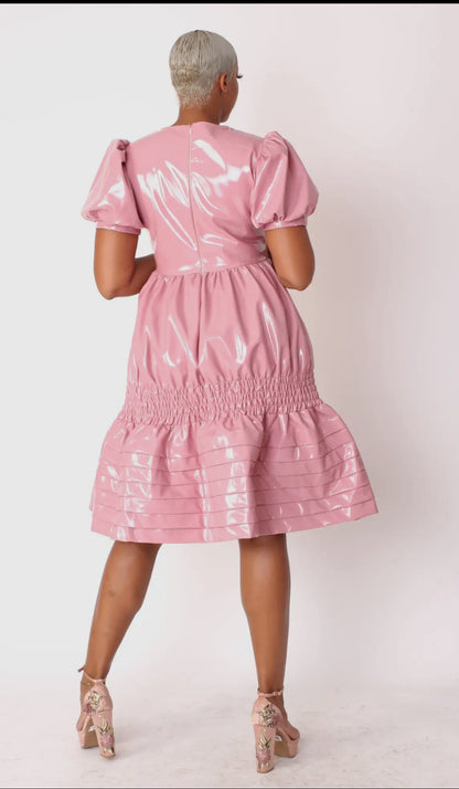 High Gloss Leather Dress-81830