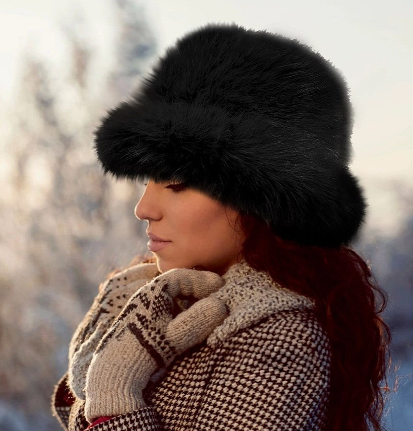 Fuzzy Faux Fur Bucket Hat