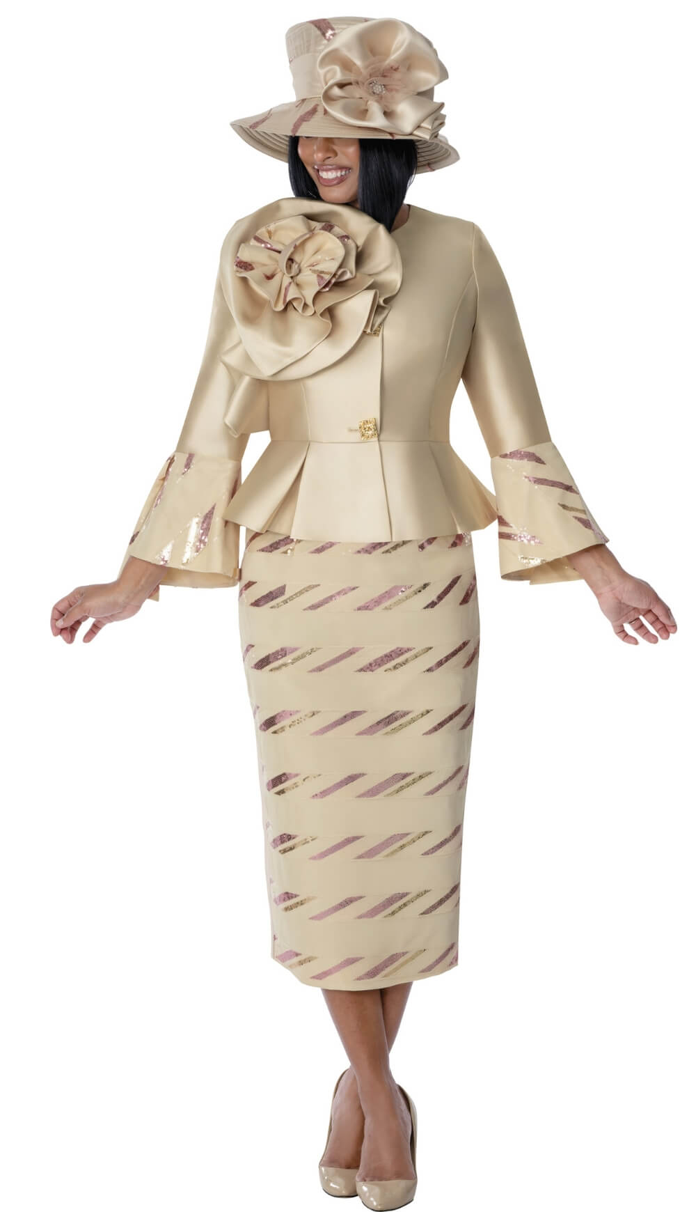 GMI STYLE 401732- 2 PC Jacquard Skirt Suit