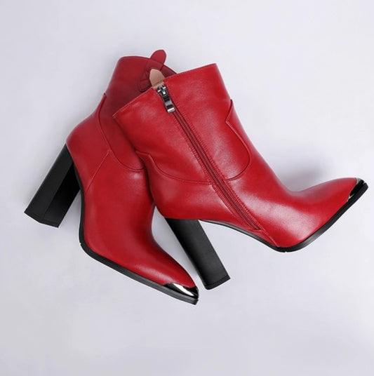 Hatter Pointed Toe Faux Leather Boots