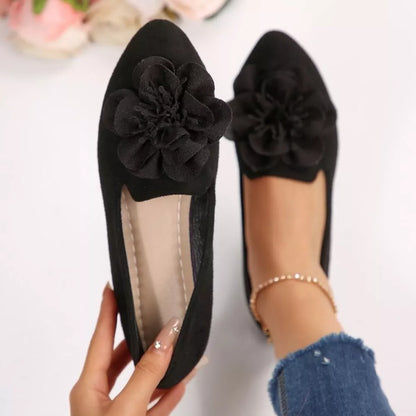 Flower Point Toe Slip-Ons