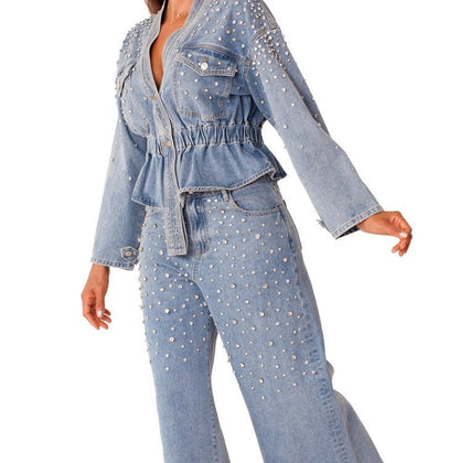 FOR HER NYC BOTTOMS Pearl Rain Wide-Leg Jeans - 82327