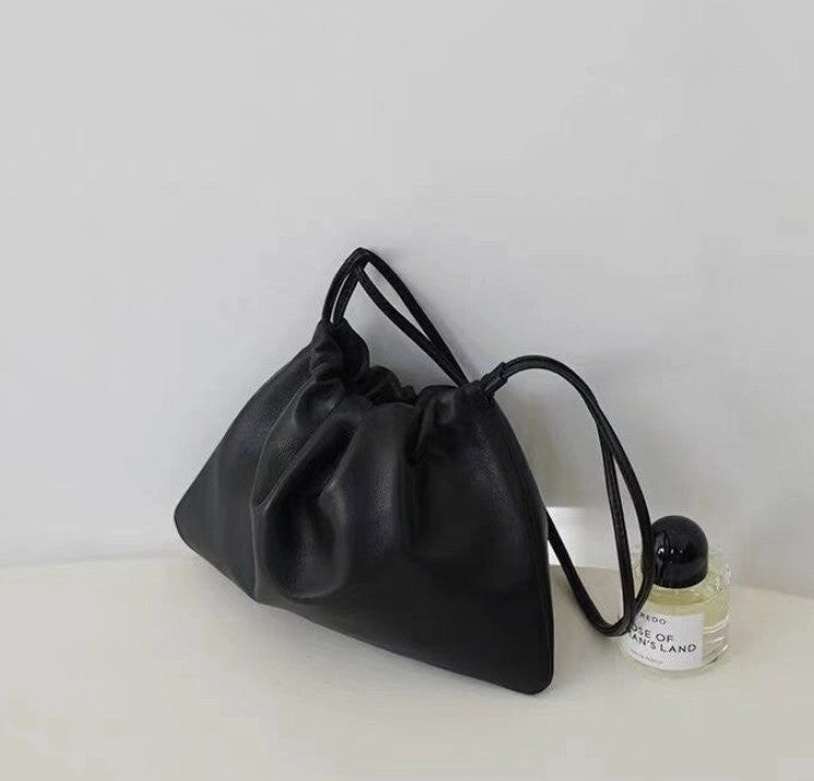 Soft PU Leather Drawstring Cloud Bag