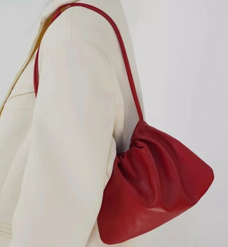 Soft PU Leather Drawstring Cloud Bag