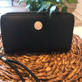 Resale New- Rebecca and Rifka Black and Gold Double Zipper Wrislet Wallet